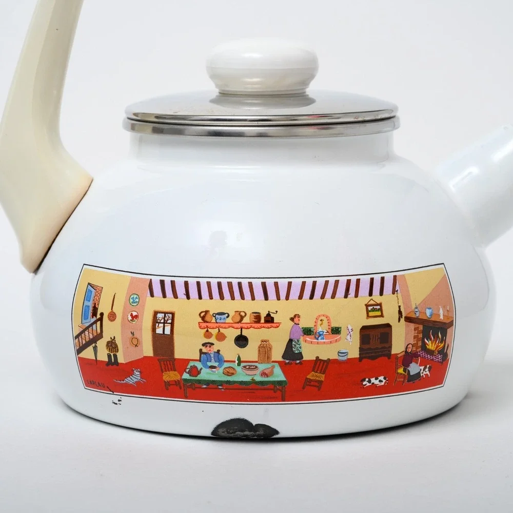 Villeroy & Boch Naif Enamel Tea Pot Rare Vintage German Kettle Gerard Laplau
